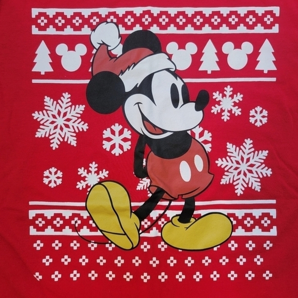 2/$20 Disney Mickey Mouse Red Holiday T Shirt XL - Picture 2 of 3